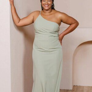 Revelry Jade Crepe Dress in Silver Sage